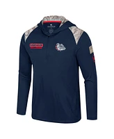 Colosseum Men's Navy Gonzaga Bulldogs Oht Military Appreciation Quarter-Zip Hoodie Jacket