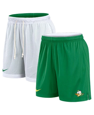 Nike Men's White/Green Oregon Ducks Primetime Reversible Performance Shorts