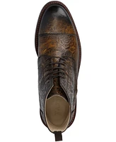 Taft Men's Rome Embossed Leather Cap Toe Lace-up Boot