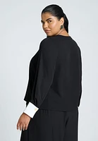 Eloquii Plus Neck Pleat Blouse With Contrast Cuff