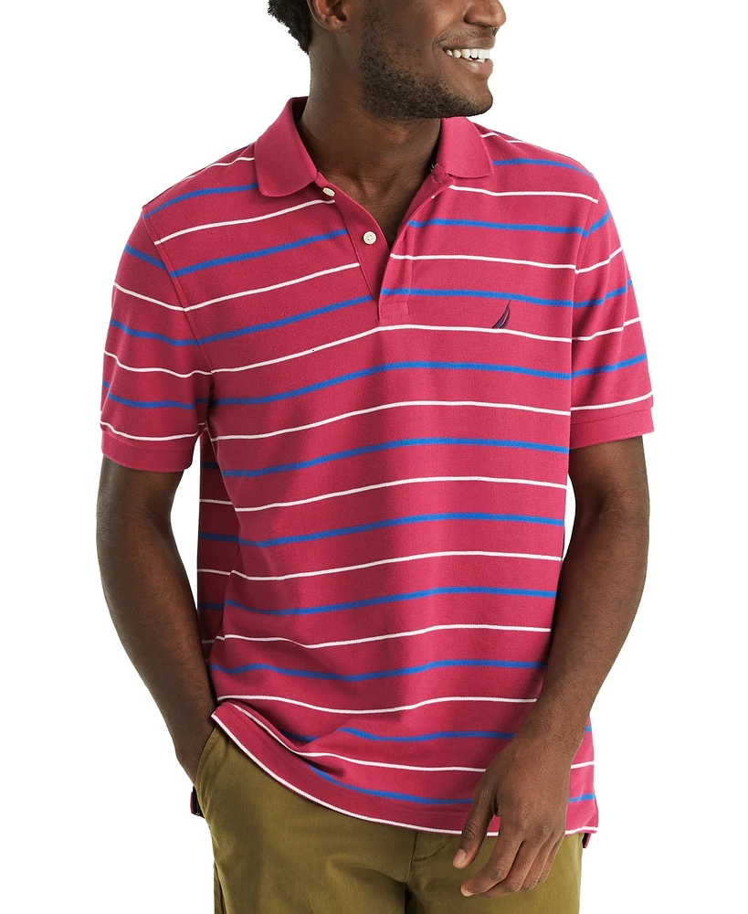 Nautica Men's Striped Classic Fit Deck Polo Shirt