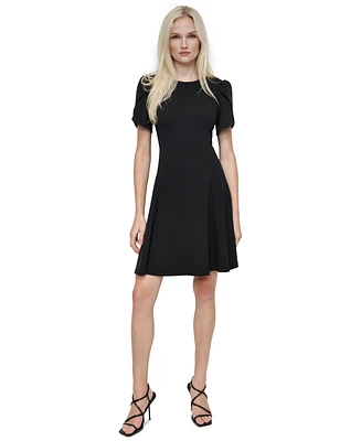 Dkny Women's Jewel-Neck Tulip-Sleeve Fit & Flare Dress