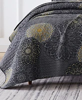 Southshore Fine Linens Midnight Floral 5-Pc. Quilt Set, Twin/Twin Xl