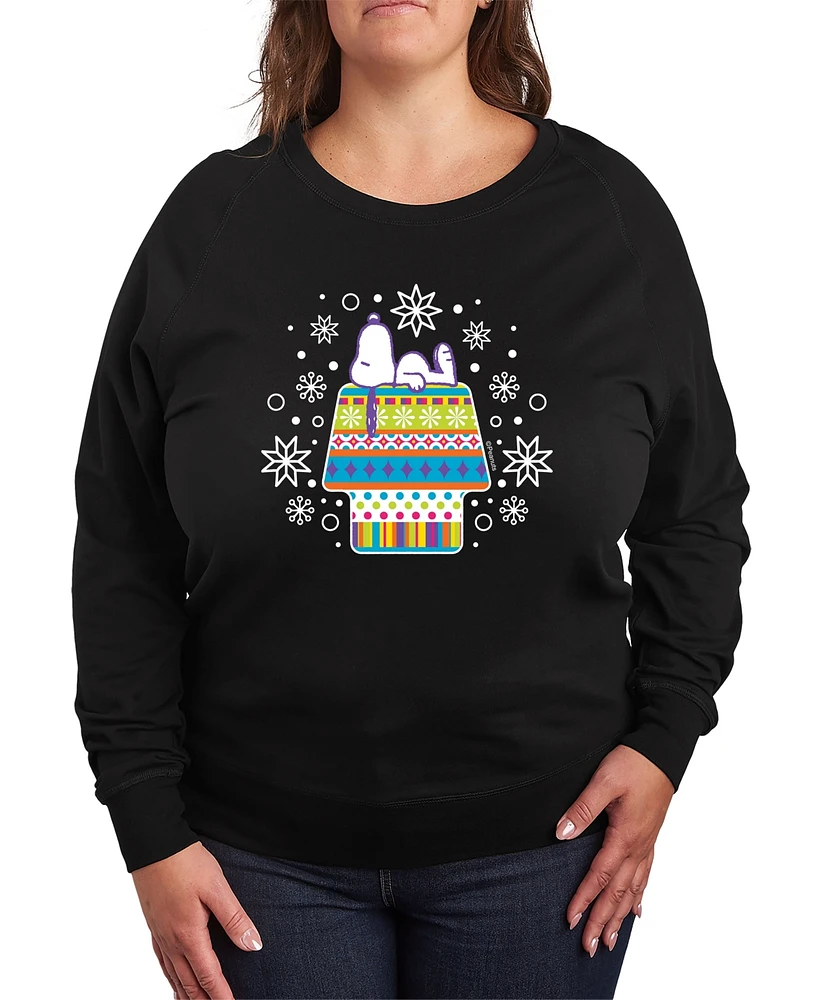 Hybrid Apparel Plus Peanuts Snoopy House Graphic Pullover Top