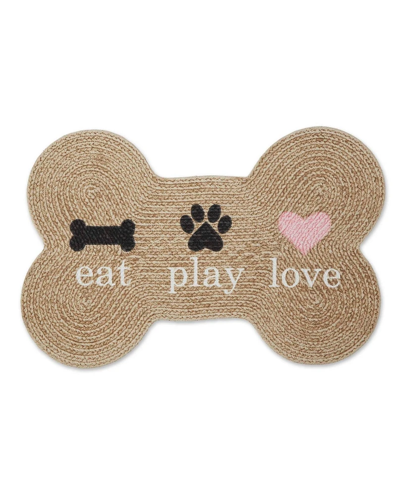 Bone Dry Pet Mat Bone Shape Eat Play Love