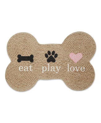 Bone Dry Pet Mat Bone Shape Eat Play Love