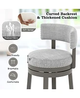 Gouun 31 Inch Swivel Bar Stool with Upholstered Back Seat and Footrest-31 inches