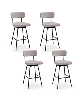 Gouun 25 Inch Counter Height Upholstered Swivel Bar Stool Set of 2