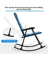 Gouun Foldable Rocking Padded Portable Camping Chair with Backrest and Armrest