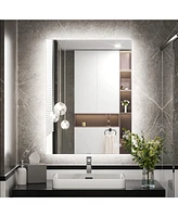 keonjinn Led Backlit Frameless Lighted Bathroom Wall Mirror Vanity Mirror Brightness Adjust