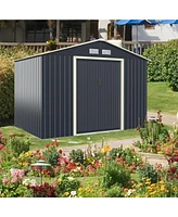 Gouun 9 x 6 Feet Metal Storage Shed for Garden and Tools