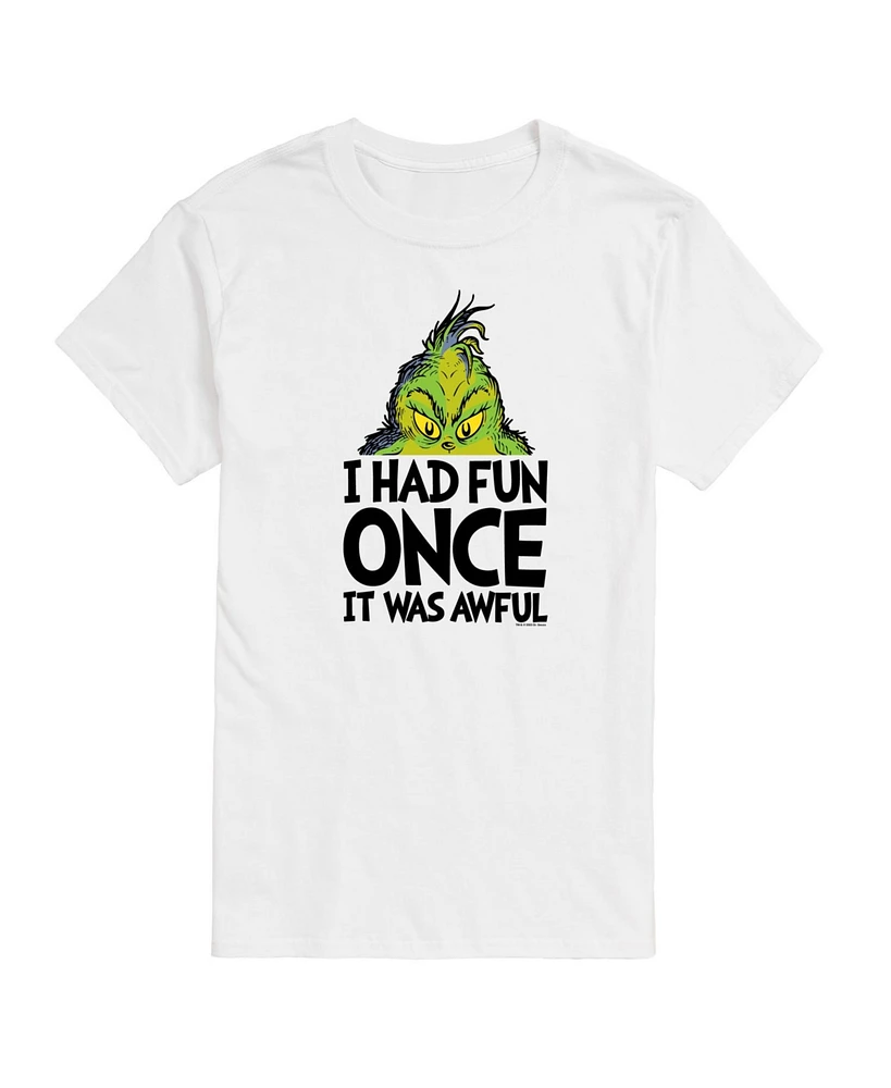 Airwaves Men's The Grinch Had Fun Once People Short Sleeve Tee