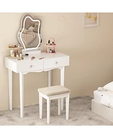 gaomon Makeup Vanity, Vanity Desk with Cloud Shaped Mirror and Touch Switch