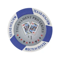 Slickblue Tournament Pro Poker Chips 25-Pack Clay Composite, Premium Quality Set $25