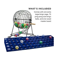 Slickblue 19-Inch Xl Bingo Set with Cage, Balls & Cards – Perfect for Parties & Family Game Nights