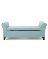 The Pop Home 50" Upholstered Storage Ottoman Bench with Rolled Arms, Storage for Small Spaces-The Pop Home