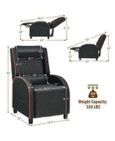 Gouun Massage Gaming Recliner Chair with Headrest Adjustable Backrest for Home Theater