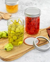 JoyJolt Wide Set of 6 Mason Jars with Airtight Lids
