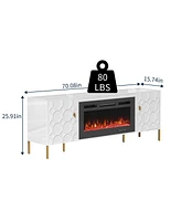 Boyel Living 36 inches Electric Fireplace Tv Stand Media Consoles