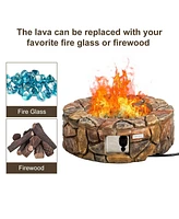 Gouun 28 Inch Propane Gas Fire Pit Outdoor 40 000 Btu Stone