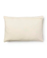 Ihi Home Madera Cross Weave Pillow, Ivory, 14"x 20"