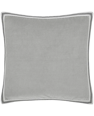 Ihi Home Meraki Cotton Velvet Border Pillow, 20"x 20"