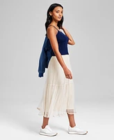 And Now This Women's Pull-On Tiered Tulle Midi Skirt, Exclusively at Macy's