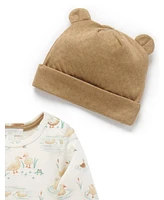 Purebaby Baby Hat, Bodysuit & Leggings 3 Piece Set