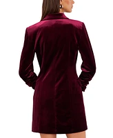 1.state Women's Velvet Blazer Mini Dress