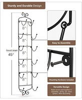 Sorbus 6-Bottle Wall Mounted Wine Rack - Vertical Display with Curved Cradles for Stylish Wine Storage