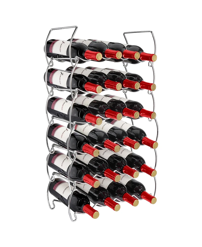 Sorbus 6-Tier Stackable Wine Rack - Perfect for Bar, Wine Cellar, Basement, Cabinet, Pantry, etc - Hold 24 Bottles