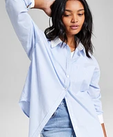 And Now This Women's Cotton Button-Front Long-Sleeve Shirt, Exclusively at Macy's