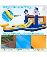 Gymax Inflatable Water Slide Park Bounce House Splash Pool Water Cannon without Blower