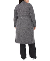 Vince Camuto Plus Notch-Collar Belted Cardigan, Exclusively at Macy's