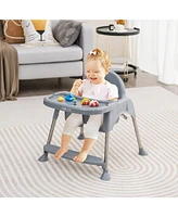 Gouun 4-in-1 Convertible Baby High Chair with Removable Double Tray