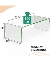 Gouun 42 x 19.7 Inch Tempered Glass Table with Rounded Edges