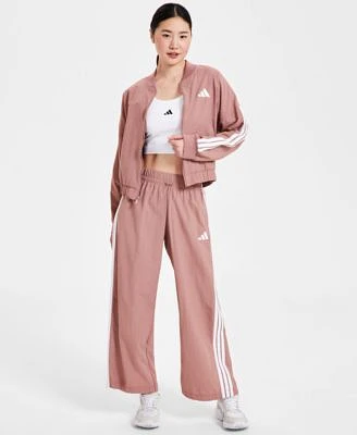 Adidas Womens Cropped Top 3 Stripes Track Jacket Parachute Pants