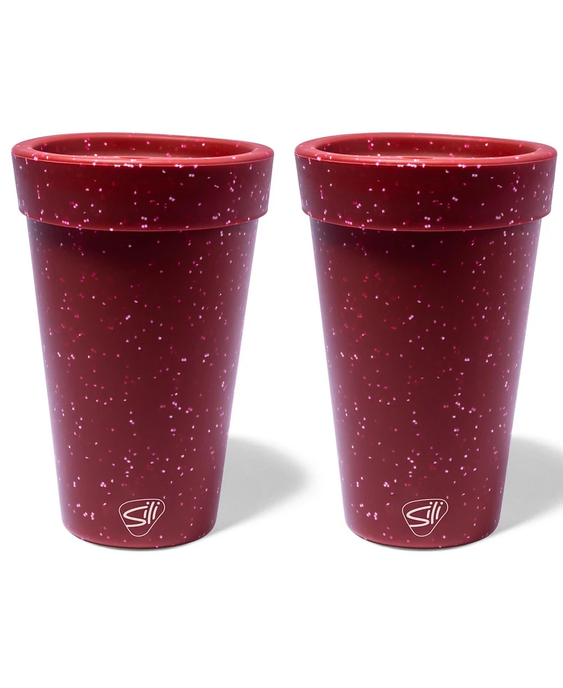 Silipint Coffee Tumbler 16oz: 2 pk - Red Speckled