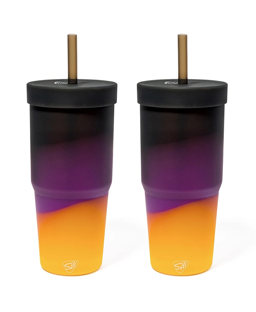 Straw Tumbler 32oz: 2 pk - Sun Storm