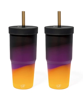 Straw Tumbler 32oz: 2 pk - Sun Storm