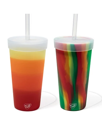 Straw Tumber 22oz: 2 pk - Marigold & Hibiscus
