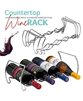 Sorbus 3-Tier Stackable Silver Wine Rack - Perfect for Bar, Wine Cellar, Basement, Cabinet, Pantry, etc (Hold 12 Bottles)