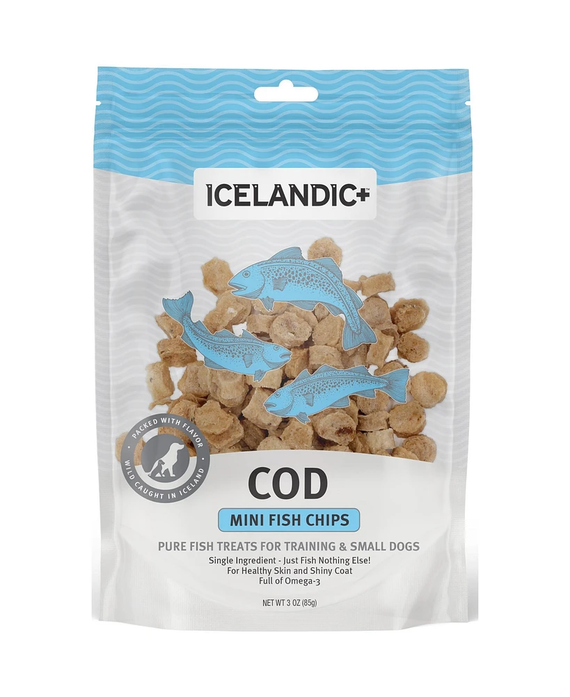 Icelandic+ Mini Fish Chips - Cod - Dog Treat 2.5oz