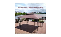 Slickblue Patio Double Roof Gazebo Replacement Canopy Top Fabric for Outdoor Use