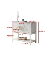 Kings Brand Furniture Teresa 2-Door Modern Console Table, Buffet Storage Cabinet