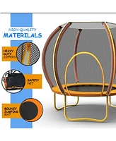 Inolait 42 Inches Kids Trampoline Bouncing Jumping Mat Recreational Trampoline with Enclosure Net and Heavy Duty Frame
