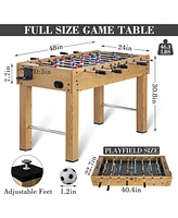 Sugift 48in Foosball Table, Competition Sized Soccer Table with 2 Balls, 2 Cup Holders