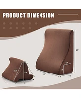 Gouun Bed Wedge Pillow with Tablet Pillow Stand and Side Pockets