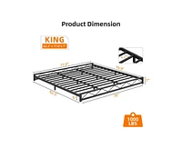 gaomon 6 Inches King Size Metal Platform Bed Frame,Low Bed Frame with Steel Slat Support, Mattress Foundation, No Box Spring Needed