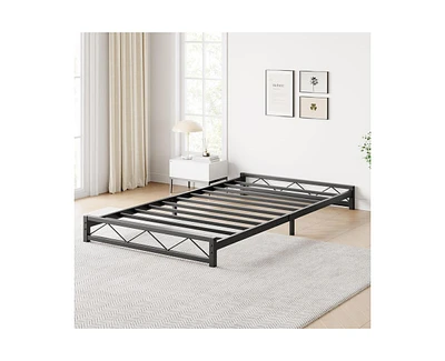 gaomon 6 Inches King Size Metal Platform Bed Frame,Low Bed Frame with Steel Slat Support, Mattress Foundation, No Box Spring Needed